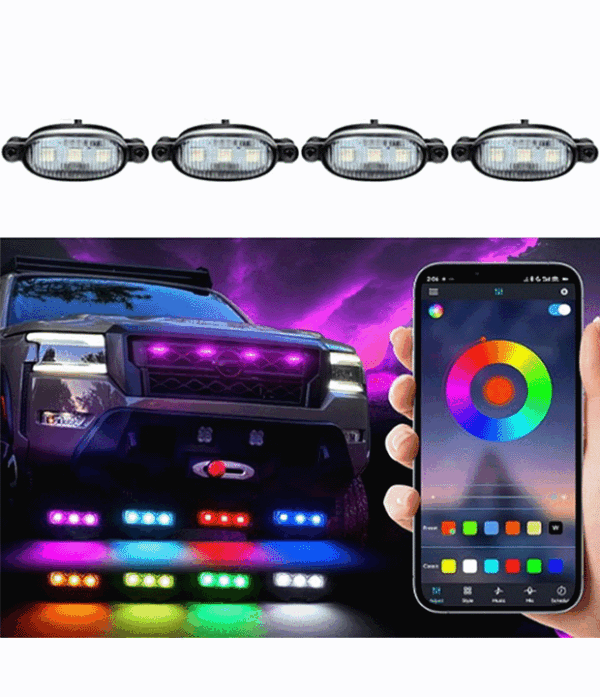 LUCESPERRGB2 Luces LED RGB para Rejilla Frontal de Vehículo